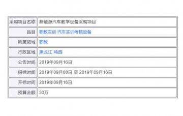 汽车新能源教学设备采购项目有哪些?